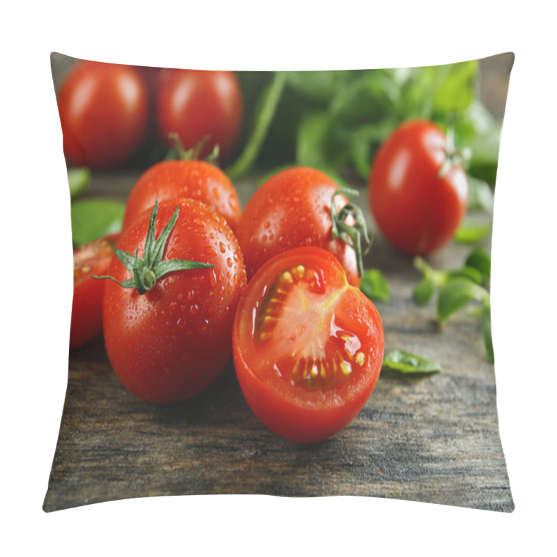 Personality  Cherry Tomatoes With Basil Pillow Covers