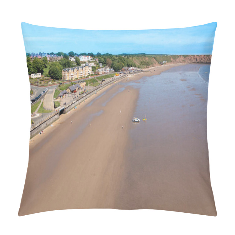 Personality  Aerial Photo Of The Beautiful Town Of Filey In The UK, Showing The Beach Front On A Sunny Summers Day Pillow Covers