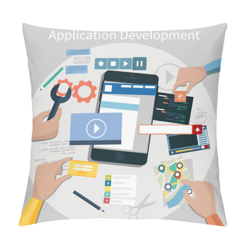 Personality  Mobile Application Development Concept Pillow Covers