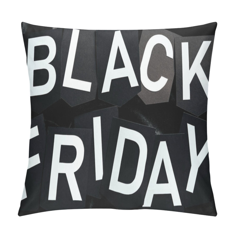 Personality  Top View Of Black Friday Lettering On Black Background Pillow Covers