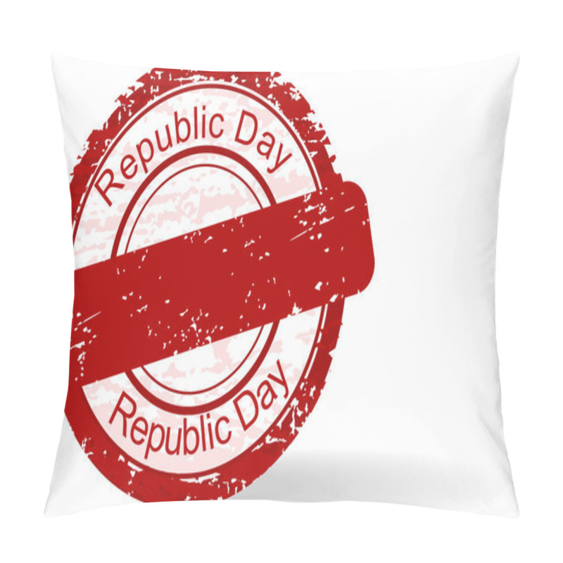 Personality  Red Grunge Rubber Stamp Of Republic Day On White Background. Vec Pillow Covers