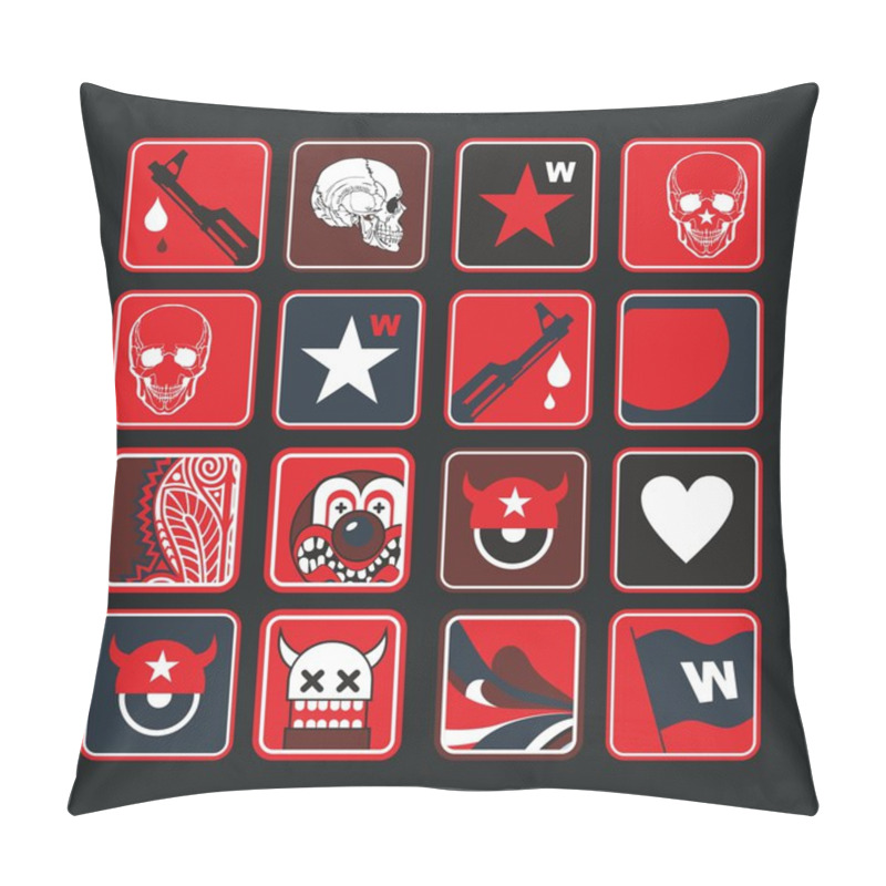 Personality  Military Vector Icons Pillow Covers