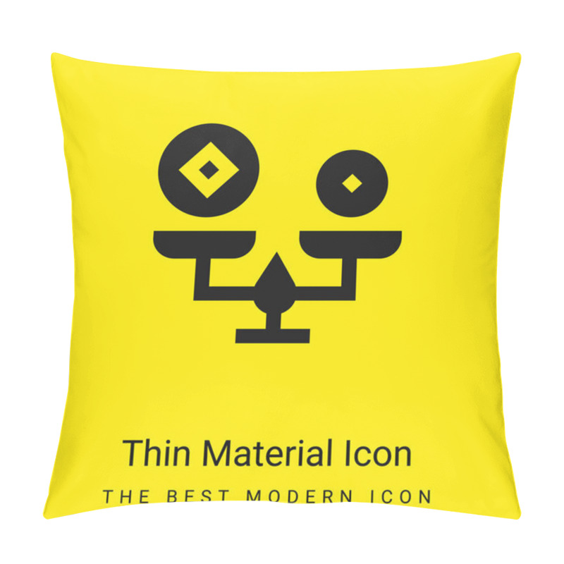 Personality  Balance Minimal Bright Yellow Material Icon Pillow Covers