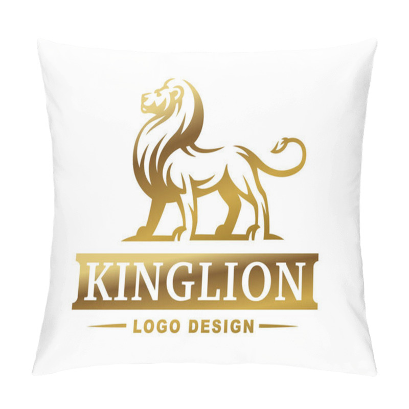 Personality  Lion Logo - Vector Illustration, Emblem Design Pillow Covers