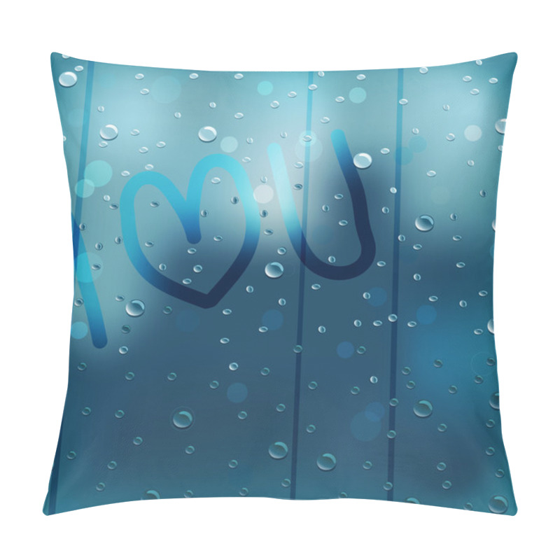 Personality  Rainy Window - I Heart U Pillow Covers