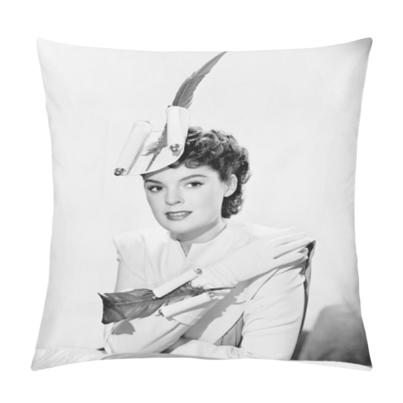 Personality  Young Woman Decorated With Pen And Quill Pillow Covers