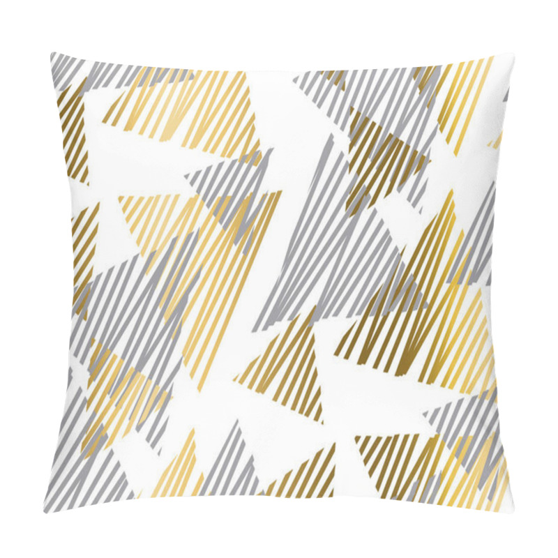 Personality  Gold And Gray Geometric Luxury Seamless Pattern  Pillow Covers