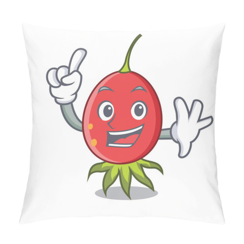 Personality  Finger Rosehip Mascot Cartoon Style Vector Illustration Pillow Covers