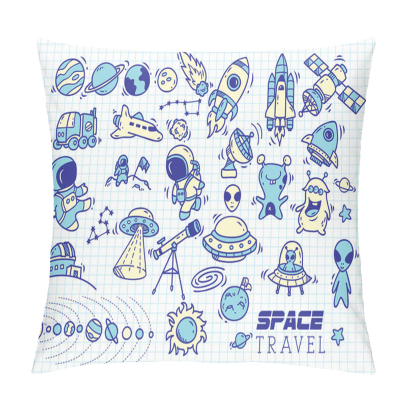 Personality  Space Themed Doodle Pillow Covers