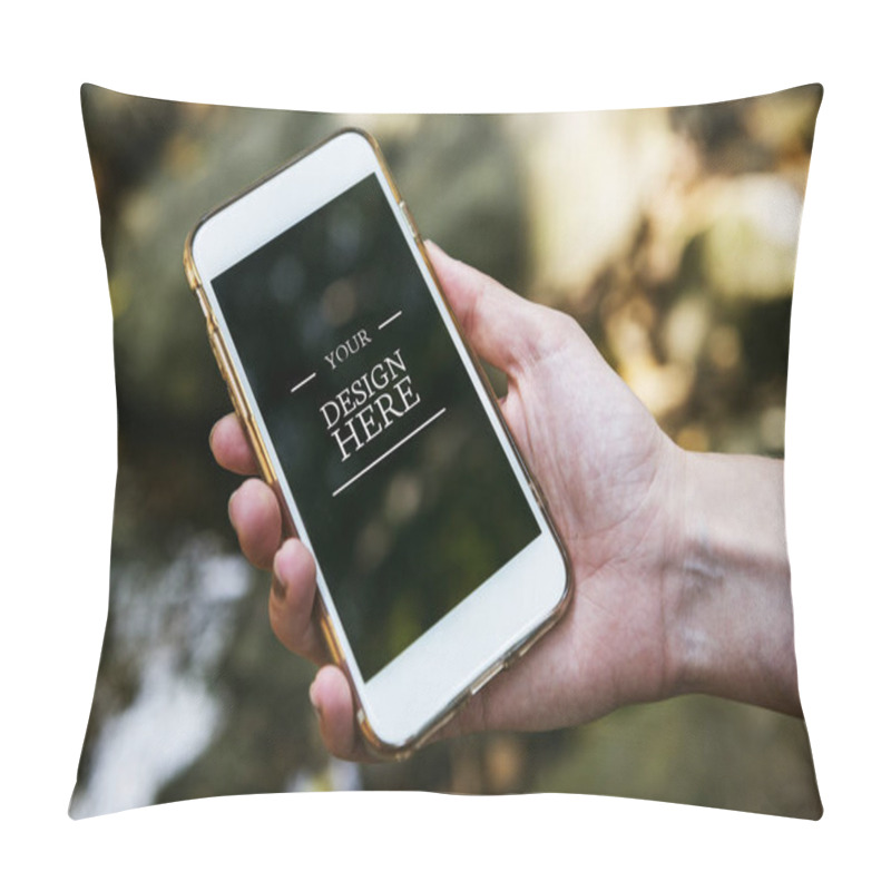 Personality  Mobile Phone Mockup In Hand Pillow Covers