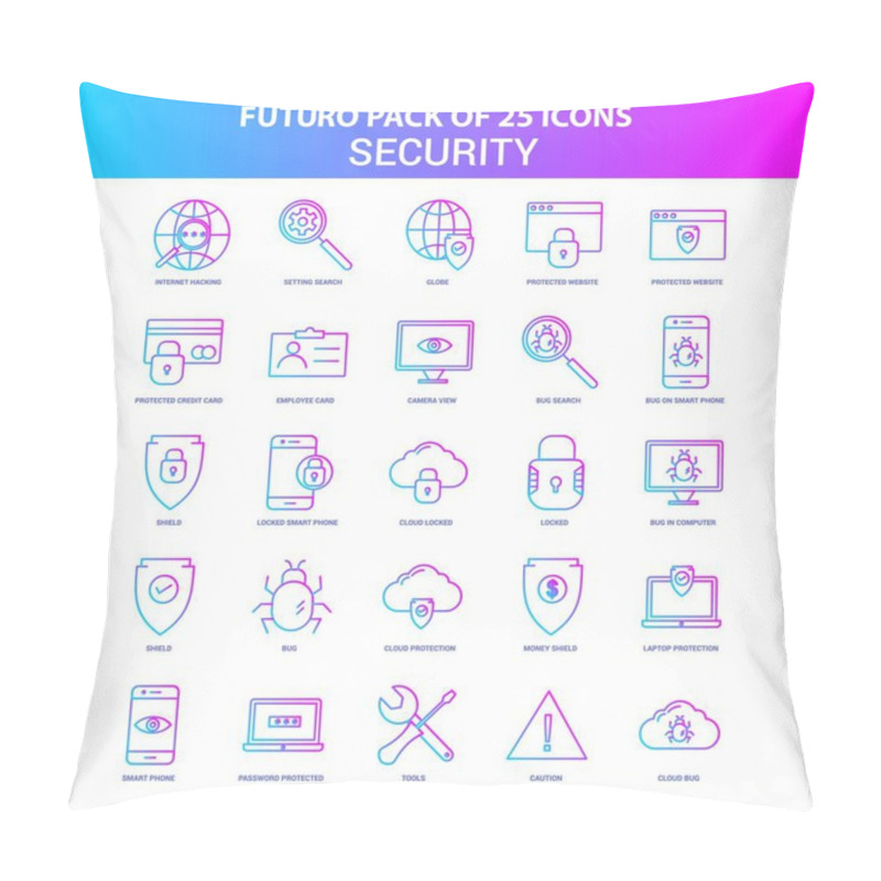 Personality  25 Blue And Pink Futuro Security Icon Pack Pillow Covers