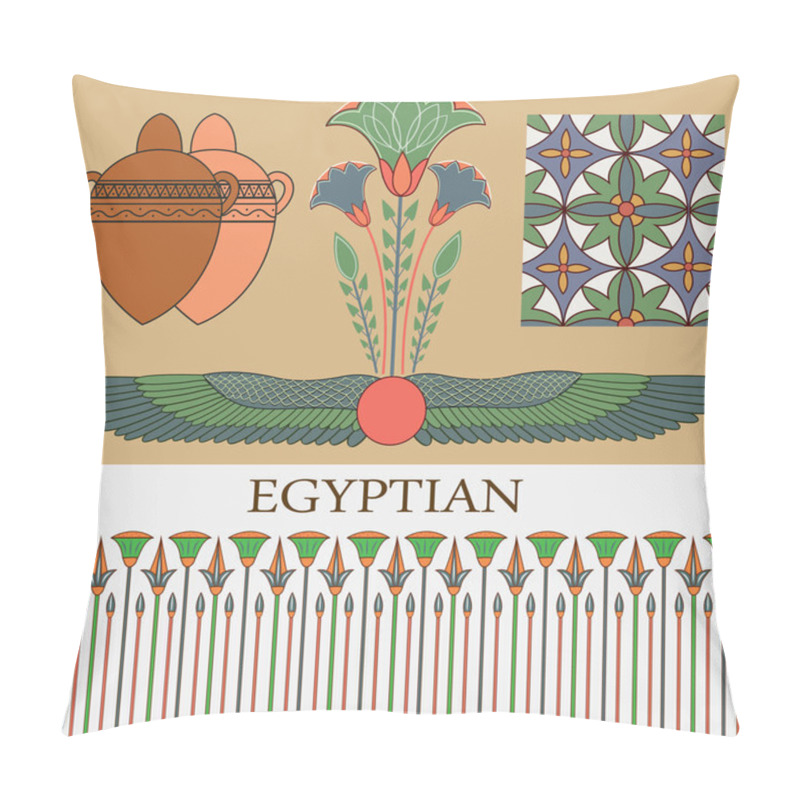 Personality  Egyptian Ornament With Plants Pillow Covers