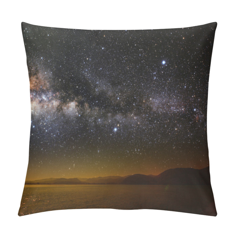 Personality  Month On A Background Star Sky Reflected In The Sea. Pillow Covers