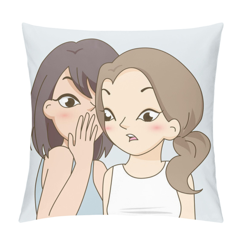 Personality  Young Ladies Chatting And Sharing Their Secrets Pillow Covers