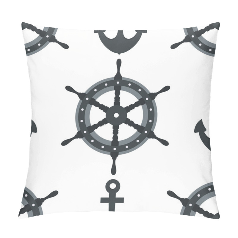 Personality  Steering Wheel Ship And Anchor Background Pillow Covers