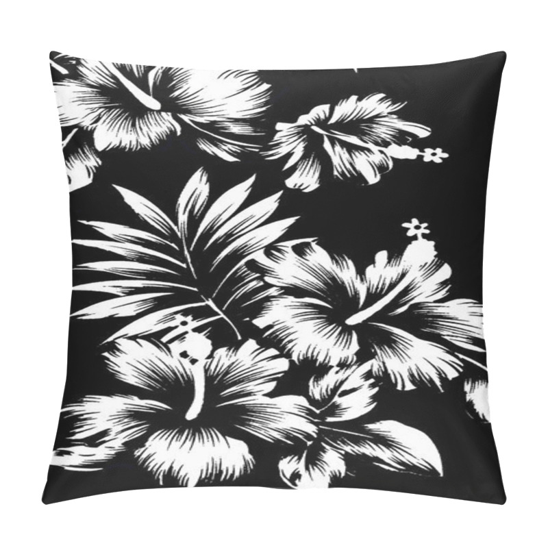 Personality  Hawaiian Patterns, Black And White Tone. Pillow Covers