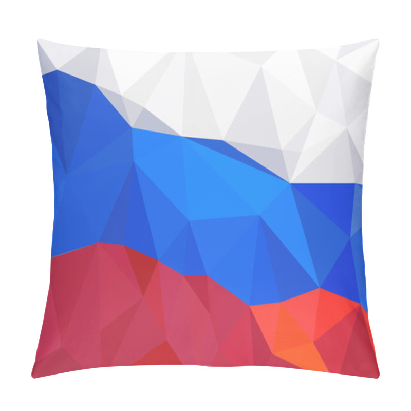 Personality  Abstract Creative Triangle Geometrical Mosaic Russian Flag Pillow Covers