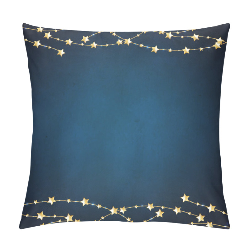 Personality  Xmas Blue Background With Gold Stars Pillow Covers