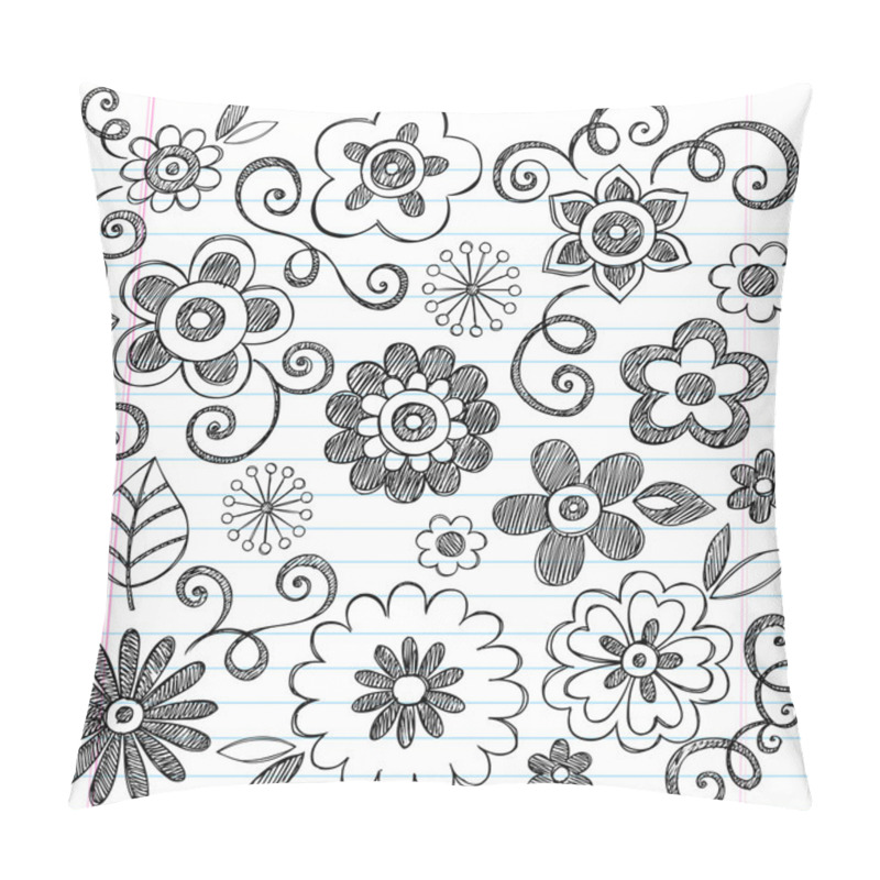 Personality  Flowers Sketchy Notebook Doodles Vector Design Elements Pillow Covers