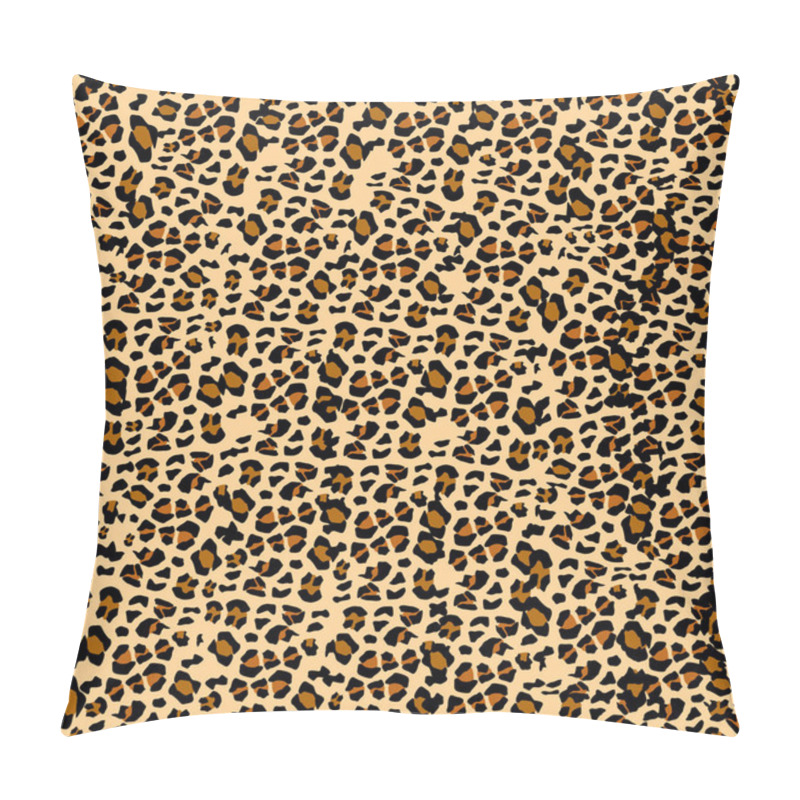 Personality  Leopard Pattern. Seamless Vector Print. Realistic Animal Texture. Black And Yellow Spots On A Beige Background. Abstract Repeating Pattern - Leopard Skin Imitation Can Be Painted On Clothes Or Fabric. Pillow Covers