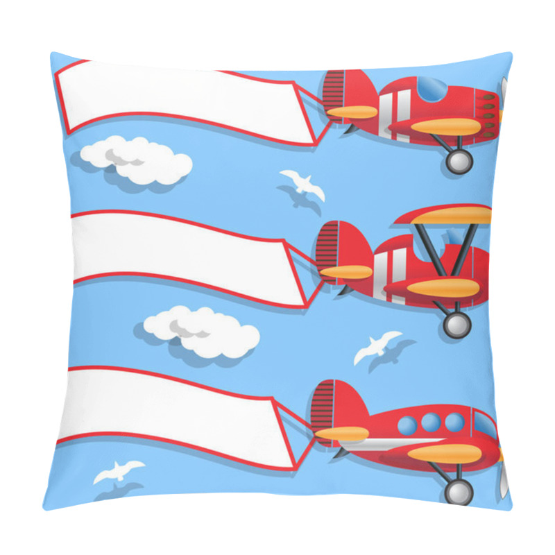 Personality  Set Of Aircraft With Ribbon. Pillow Covers