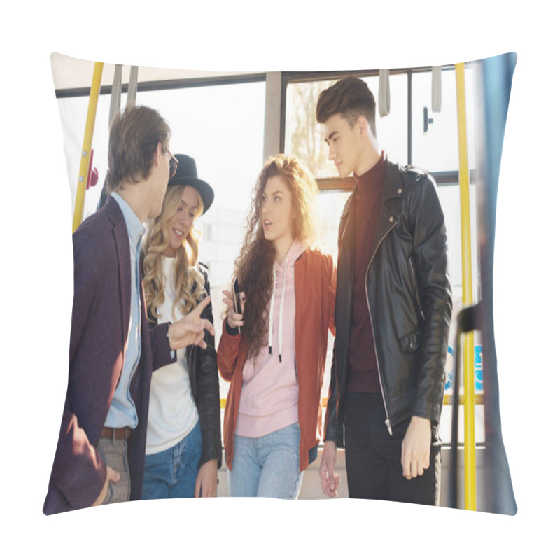 Personality  Friends In Public Transport Pillow Covers