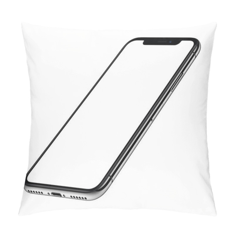 Personality  IPhone X. Perspective Isometric Smartphone Mockup Front Side CCW Rotated Similar To IPhone X Pillow Covers