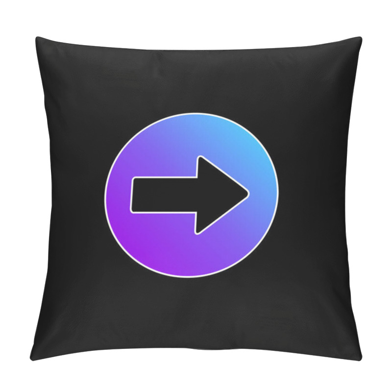 Personality  Arrow Pointing To Right Blue Gradient Vector Icon Pillow Covers