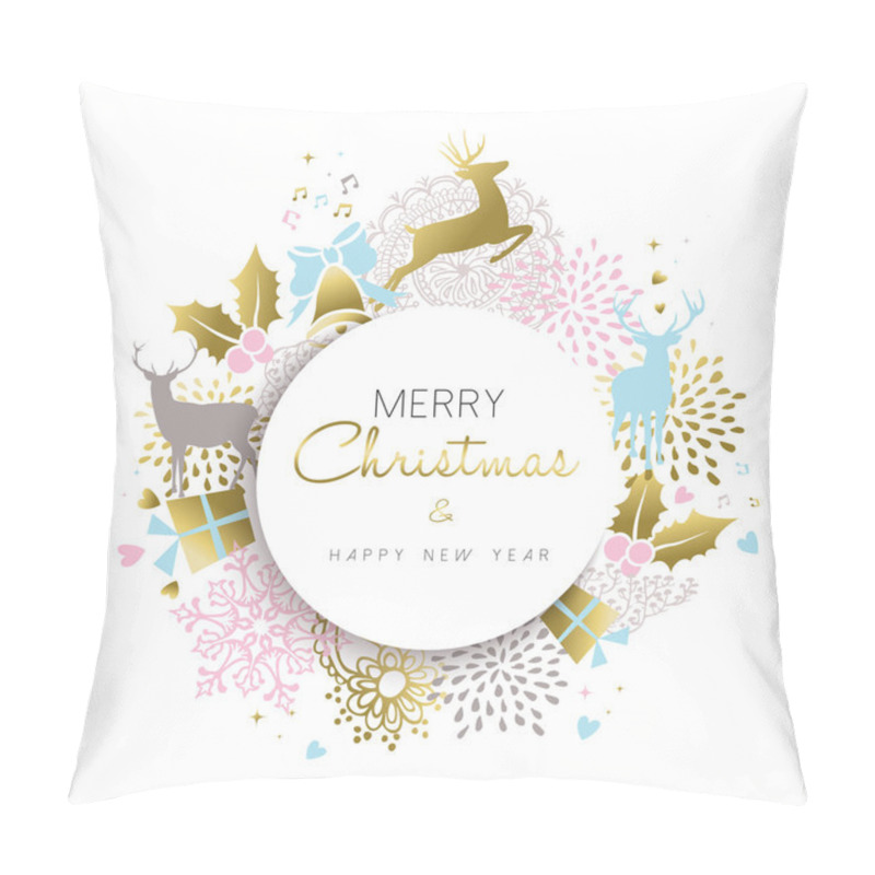 Personality  Christmas And New Year Gold Deer Decoration Design Pillow Covers