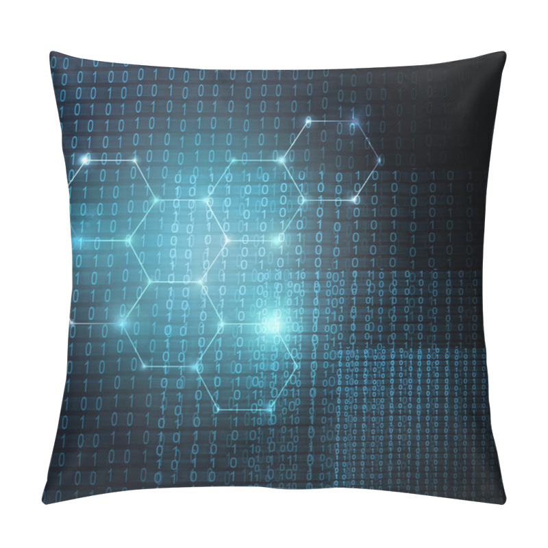 Personality  Abstract Background With Connected Lines And Dots For Your Design. Smooth Lines, Beautifully Intertwined, Shining Dots And Flashes On A Dark Background Pillow Covers