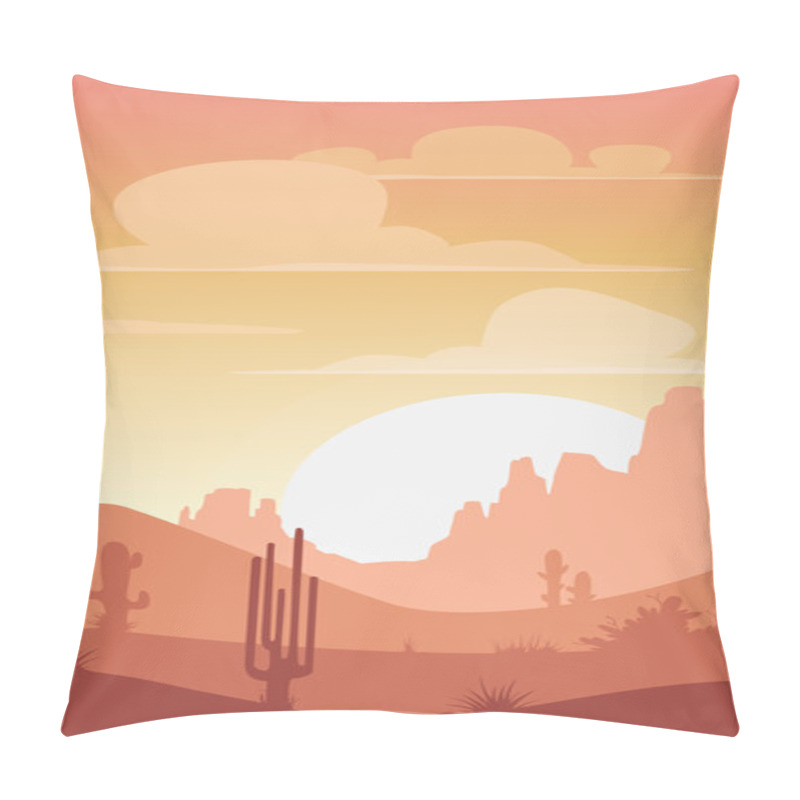 Personality  Cartoon Desert Landscape Pillow Covers