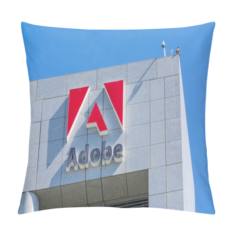 Personality  Adobe Logo On Adobe Inc Headquarters Building In The Downtown Of Silicon Valley Largest City - San Jose, CA, USA - 2020 Pillow Covers