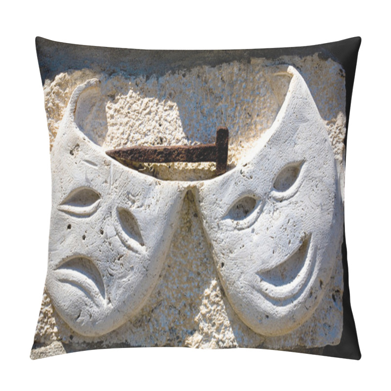 Personality  Masks of stone pillow covers