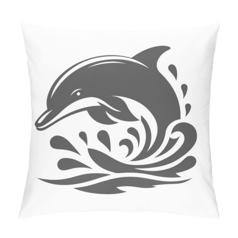 Personality  Playful Dolphin Silhouette, A Great Addition For Tropical, Beach, And Nature-themed Designs. Pillow Covers