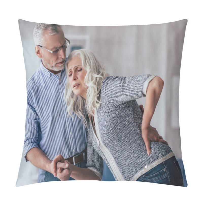 Personality  Senior Couple At Home Pillow Covers