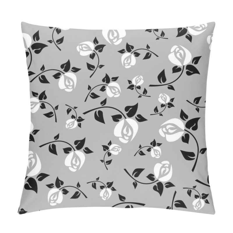 Personality  Seamless Ornament With White Roses Pillow Covers