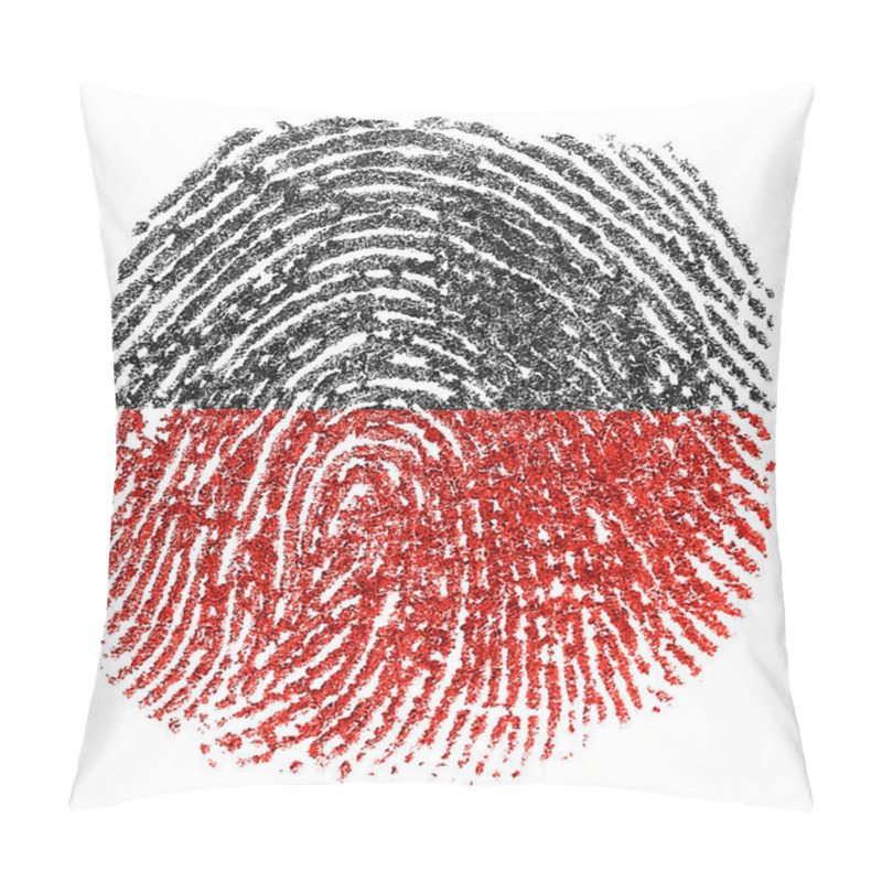 Personality  Poland Flag - Thumbprint Isolated On A White Background. Real Fingerprint. Pillow Covers