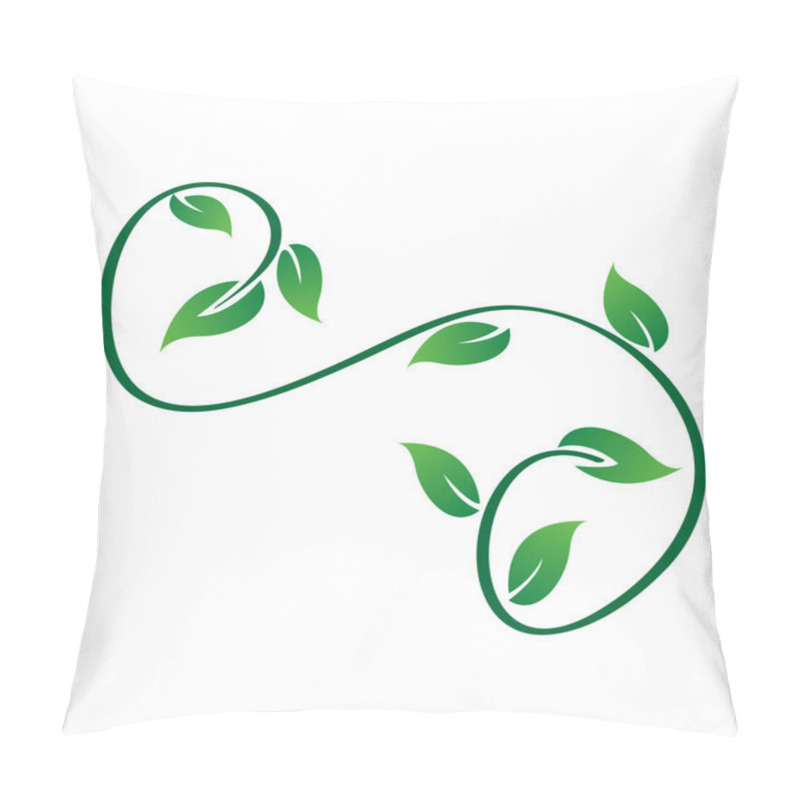 Personality  Green Swirly Leaves Logo Vector Pillow Covers