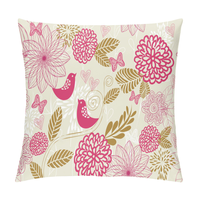 Personality  Retro Floral Seamless Background In Vector Pillow Covers