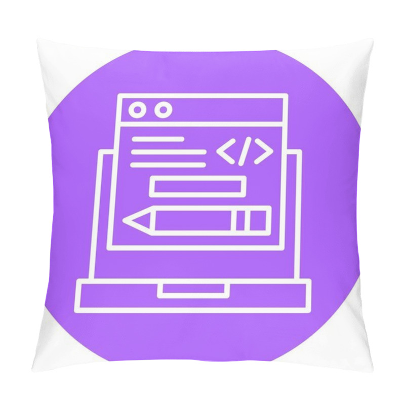 Personality  Edit Code Web Icon For Development, Vector Illustration Pillow Covers