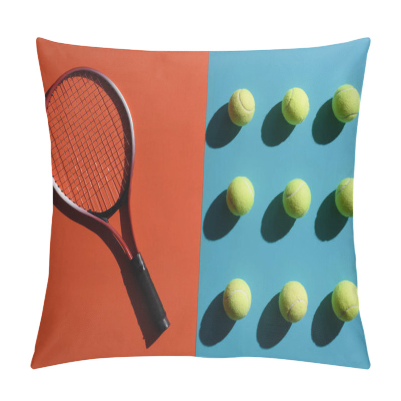 Personality  Tennis Racket And Balls Pillow Covers