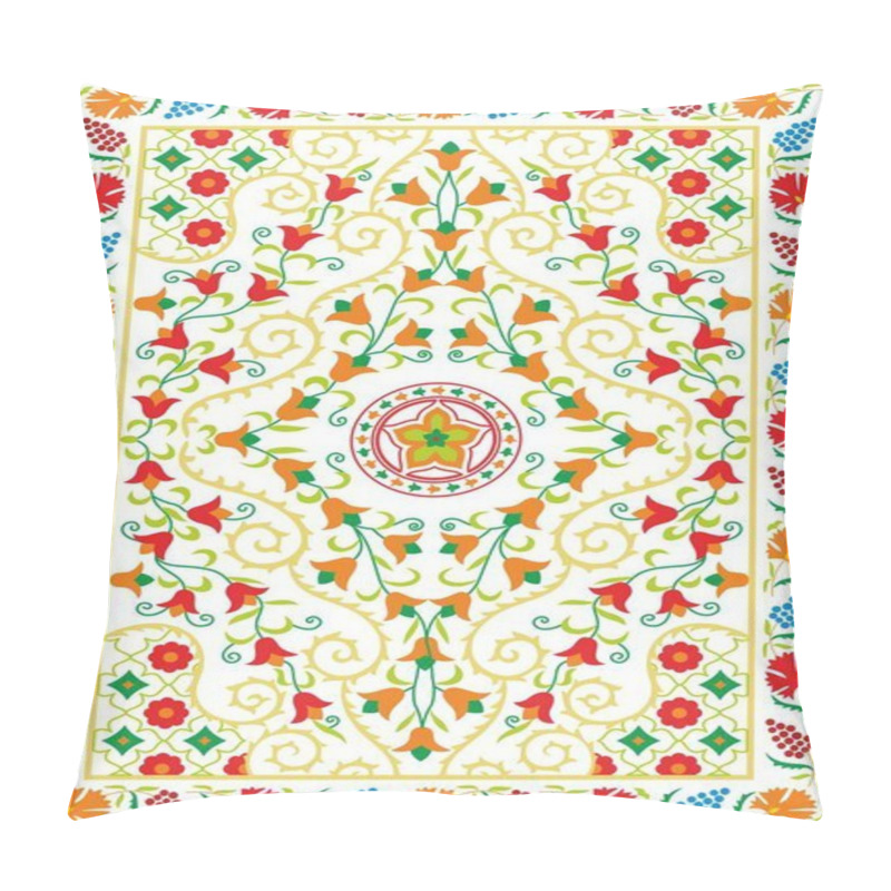 Personality  Suzani Textile. Uzbek Manual Oriental Embroidery. National Ornament Of The Countries Of Central Asia. Vectors Background. EPS Format. Pillow Covers