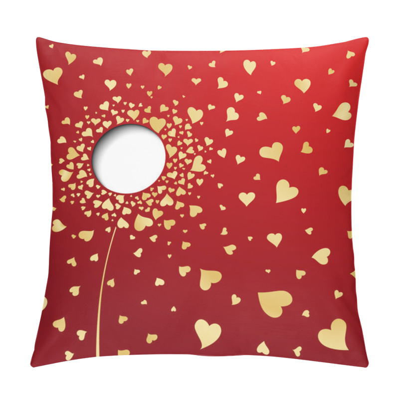 Personality  Golden Hearts On Red Background. Abstract Flower Pillow Covers