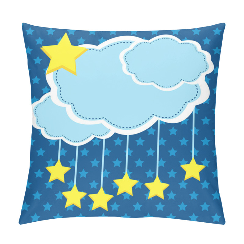 Personality  Night Background With Paper Clouds And Stars. Pillow Covers