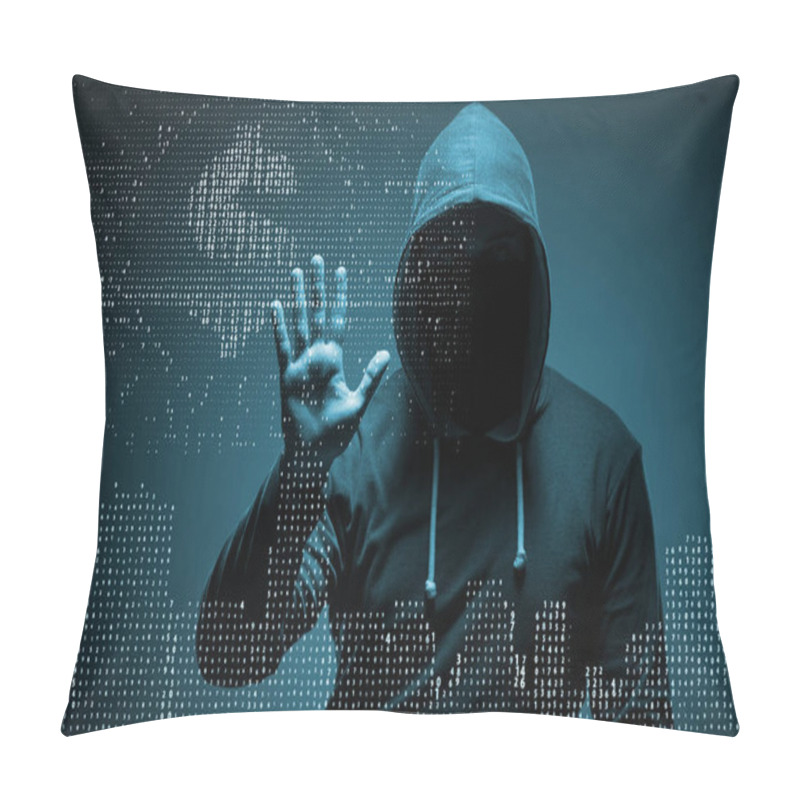 Personality  Hacker Stealing Dollars From Bank Pillow Covers