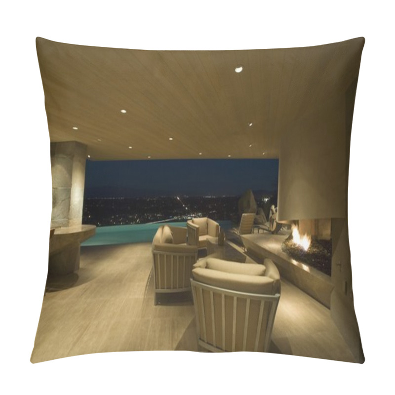 Personality  Interior With Fire Place Pillow Covers