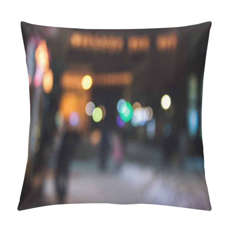 Personality  Defocused Background Of City Lights On Street Pillow Covers