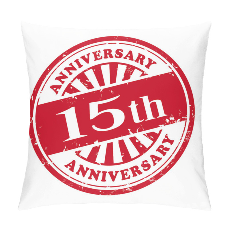 Personality  15th Anniversary Grunge Rubber Stamp  Pillow Covers