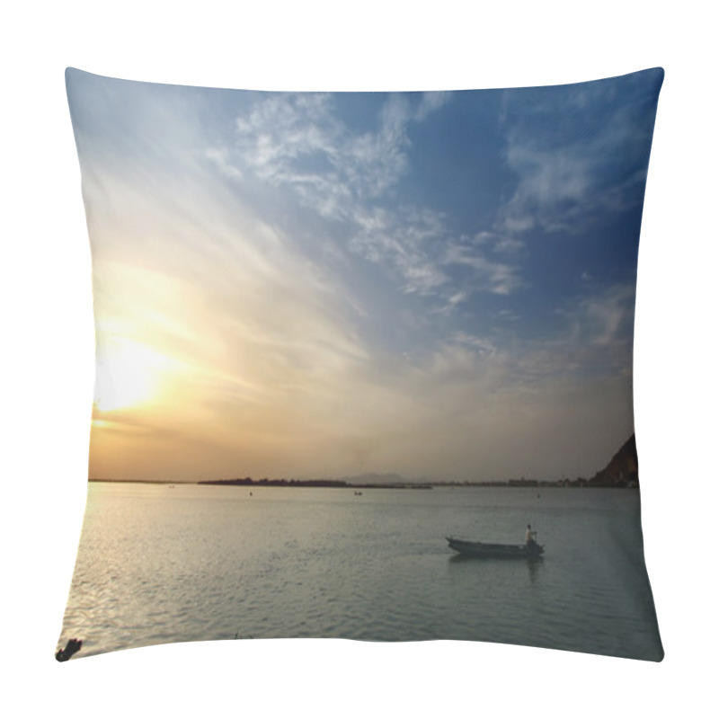 Personality  Early Morning Scene Over Krishna River Pillow Covers