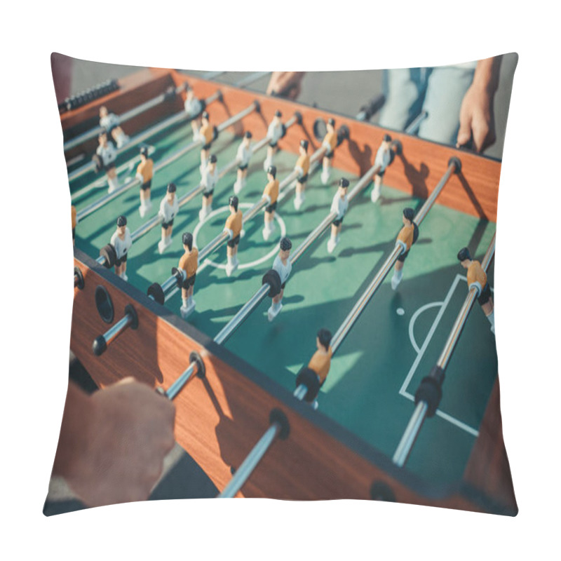 Personality  People Playing Table Football Pillow Covers